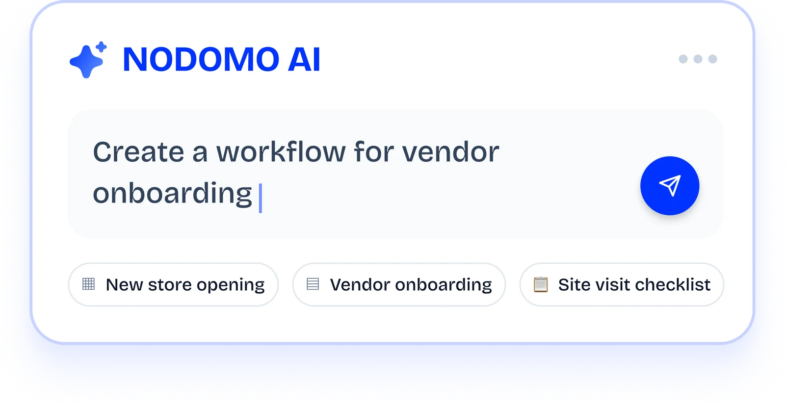 Nodomo AI assistant creating a workflow from a prompt